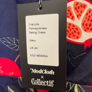 ModCloth x Collectif Pomegranate Dress Navy 20